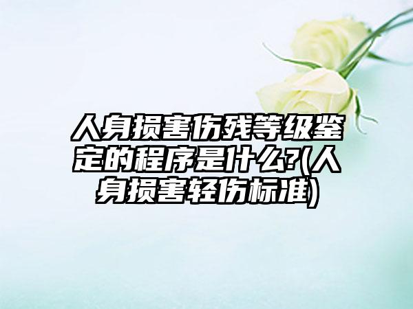 人身损害伤残等级鉴定的程序是什么?(人身损害轻伤标准)