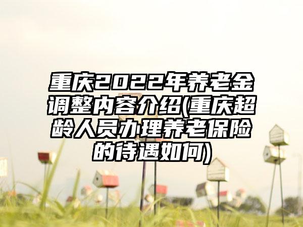 重庆2022年养老金调整内容介绍(重庆超龄人员办理养老保险的待遇如何)