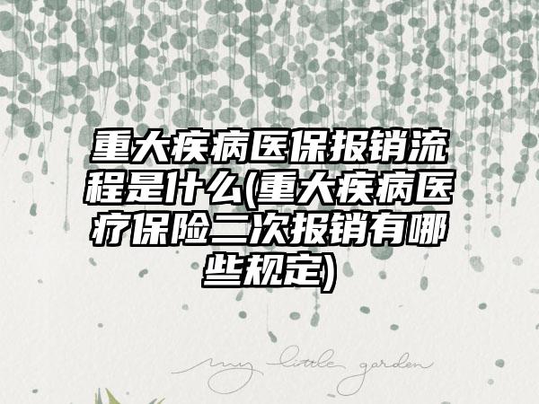 重大疾病医保报销流程是什么(重大疾病医疗保险二次报销有哪些规定)