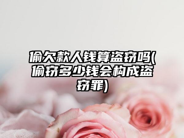 偷欠款人钱算盗窃吗(偷窃多少钱会构成盗窃罪)