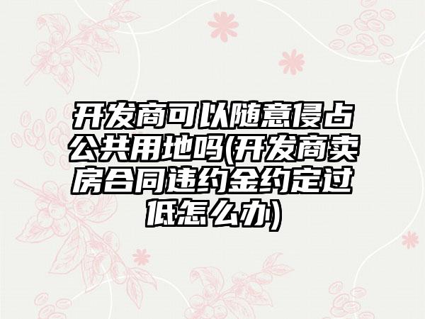 开发商可以随意侵占公共用地吗(开发商卖房合同违约金约定过低怎么办)