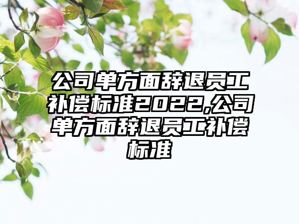 公司单方面辞退员工补偿标准2022,公司单方面辞退员工补偿标准