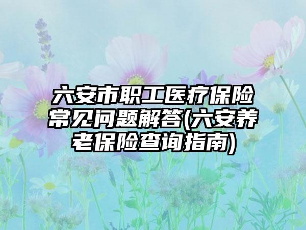 六安市职工医疗保险常见问题解答(六安养老保险查询指南)