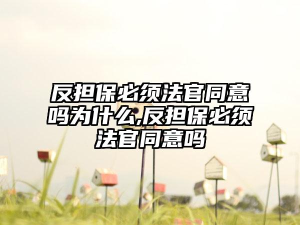 反担保必须法官同意吗为什么,反担保必须法官同意吗