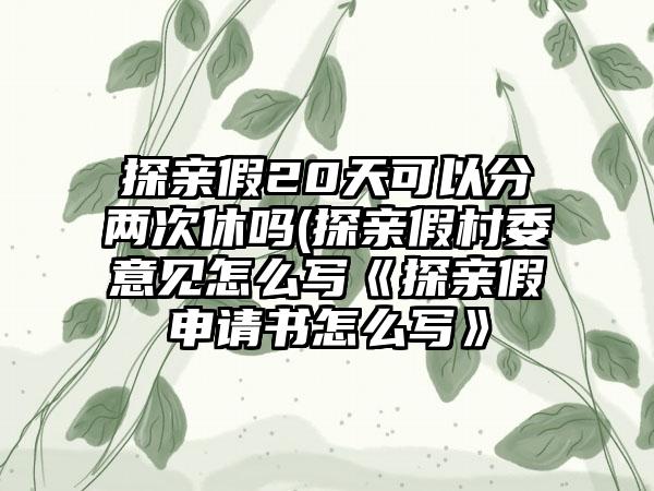 探亲假20天可以分两次休吗(探亲假村委意见怎么写《探亲假申请书怎么写》