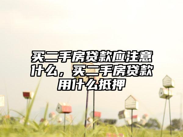 买二手房贷款应注意什么，买二手房贷款用什么抵押