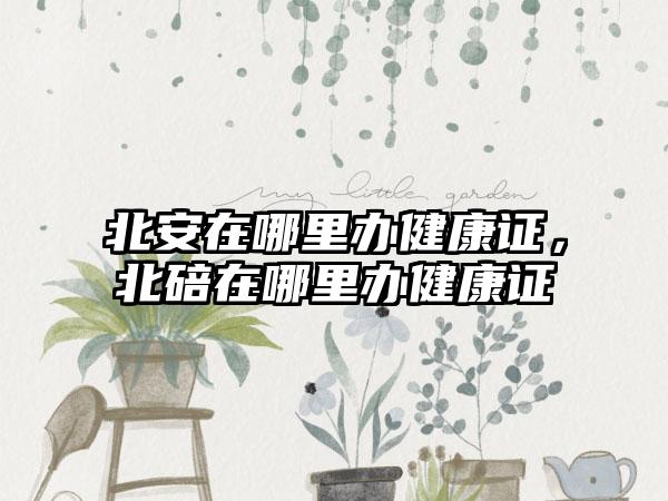 北安在哪里办健康证,北碚在哪里办健康证