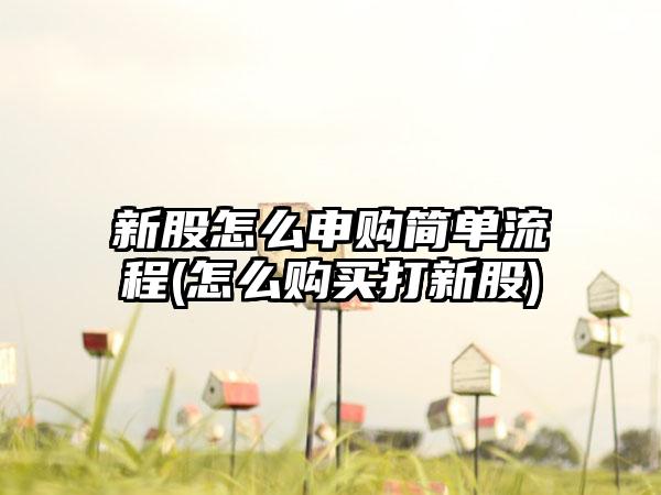 新股怎么申购简单流程(怎么购买打新股)