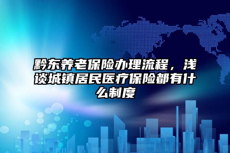 黔东养老保险办理流程，浅谈城镇居民医疗保险都有什么制度