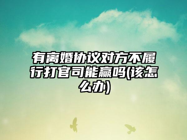 有离婚协议对方不履行打官司能赢吗(该怎么办)