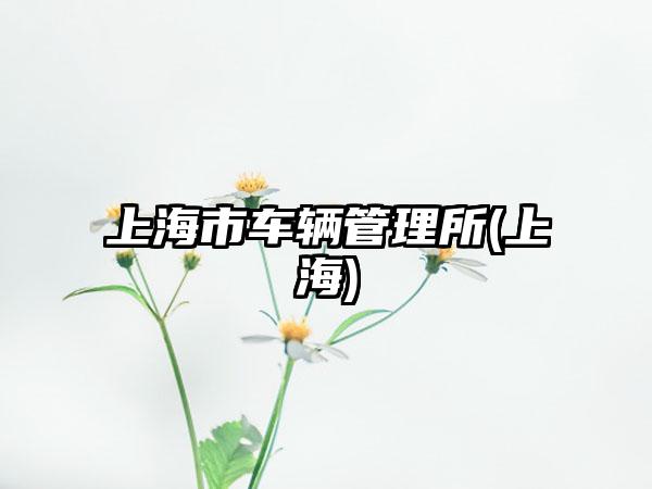 上海市车辆管理所(上海)