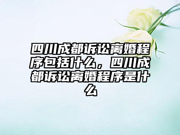四川成都诉讼离婚程序包括什么，四川成都诉讼离婚程序是什么