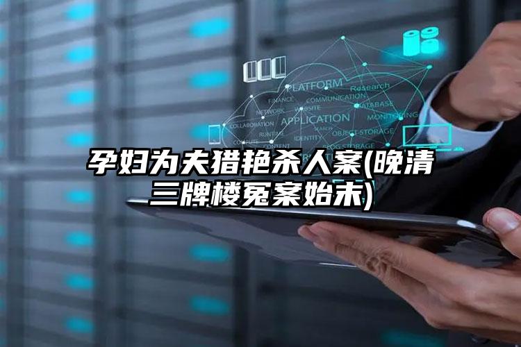 孕妇为夫猎艳杀人案(晚清三牌楼冤案始末)