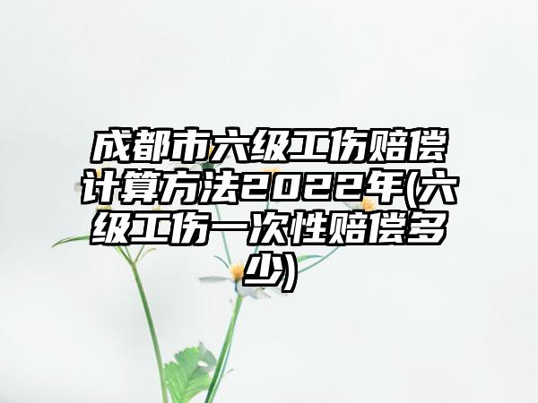 成都市六级工伤赔偿计算方法2022年(六级工伤一次性赔偿多少)