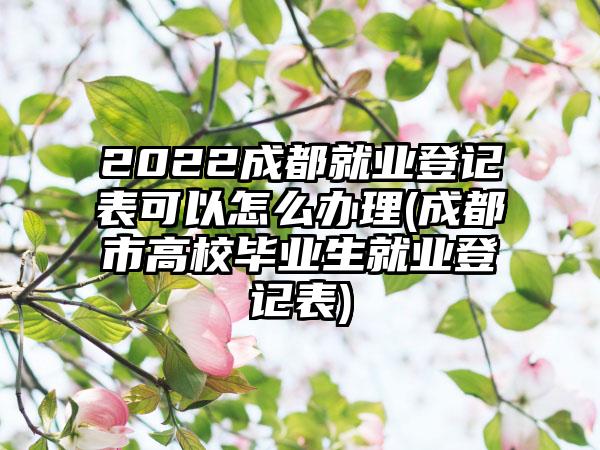 2022成都就业登记表可以怎么办理(成都市高校毕业生就业登记表)