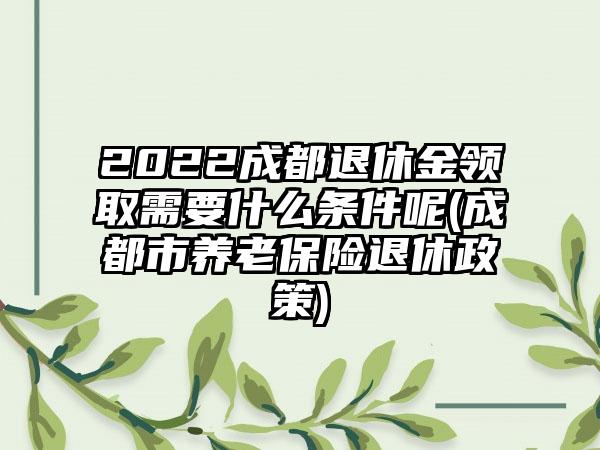 2022成都退休金领取需要什么条件呢(成都市养老保险退休政策)