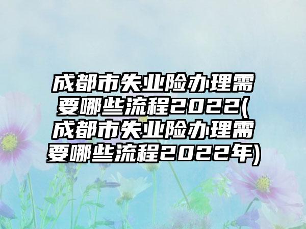 成都市失业险办理需要哪些流程2022(成都市失业险办理需要哪些流程2022年)