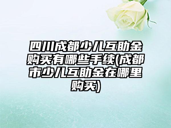 四川成都少儿互助金购买有哪些手续(成都市少儿互助金在哪里购买)