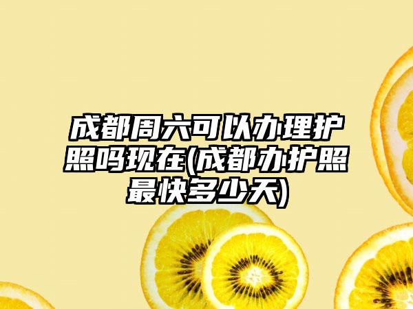 成都周六可以办理护照吗现在(成都办护照最快多少天)