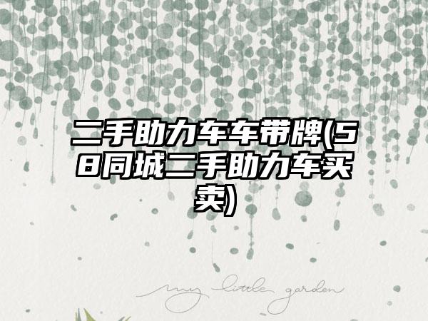 二手助力车车带牌(58同城二手助力车买卖)