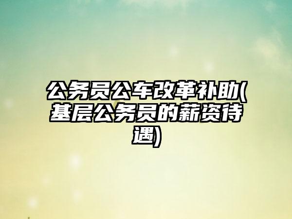 公务员公车改革补助(基层公务员的薪资待遇)