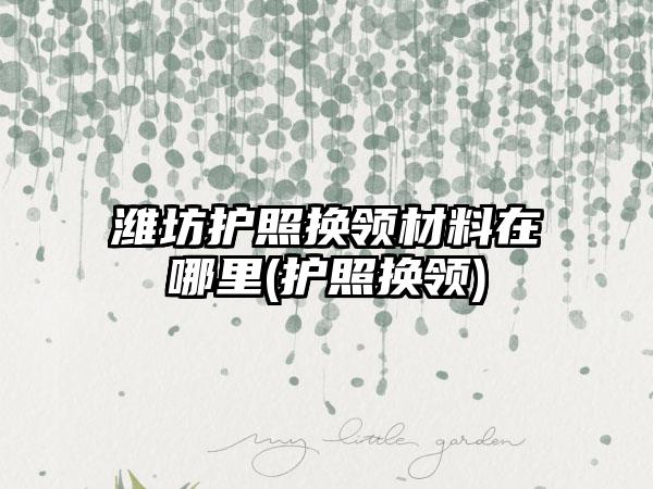 潍坊护照换领材料在哪里(护照换领)