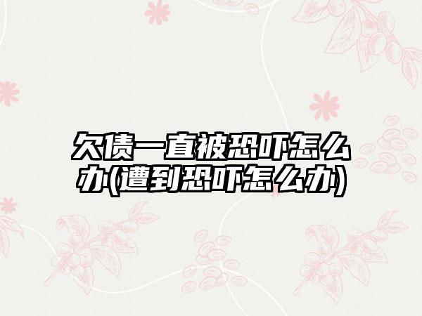 欠债一直被恐吓怎么办(遭到恐吓怎么办)