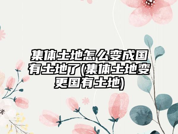 集体土地怎么变成国有土地了(集体土地变更国有土地)