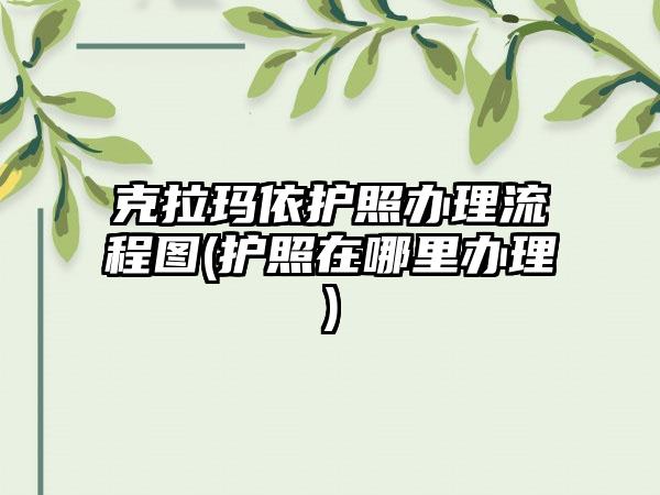 克拉玛依护照办理流程图(护照在哪里办理)