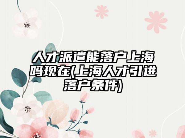 人才派遣能落户上海吗现在(上海人才引进落户条件)