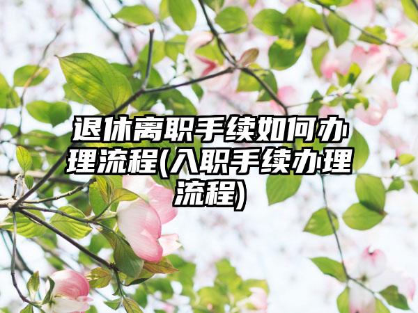 退休离职手续如何办理流程(入职手续办理流程)