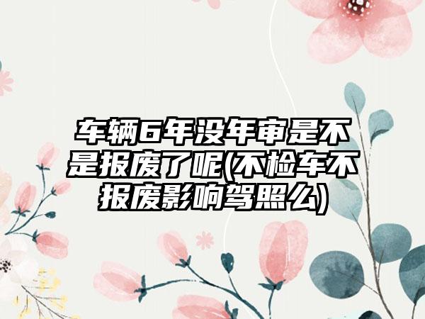 车辆6年没年审是不是报废了呢(不检车不报废影响驾照么)