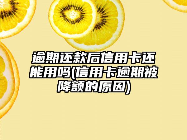 逾期还款后信用卡还能用吗(信用卡逾期被降额的原因)