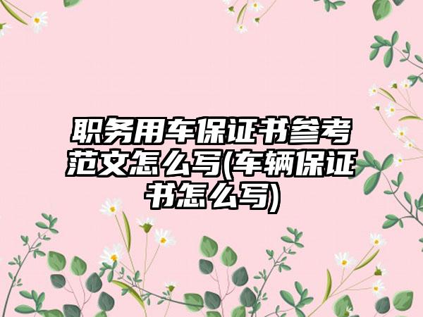 职务用车保证书参考范文怎么写(车辆保证书怎么写)