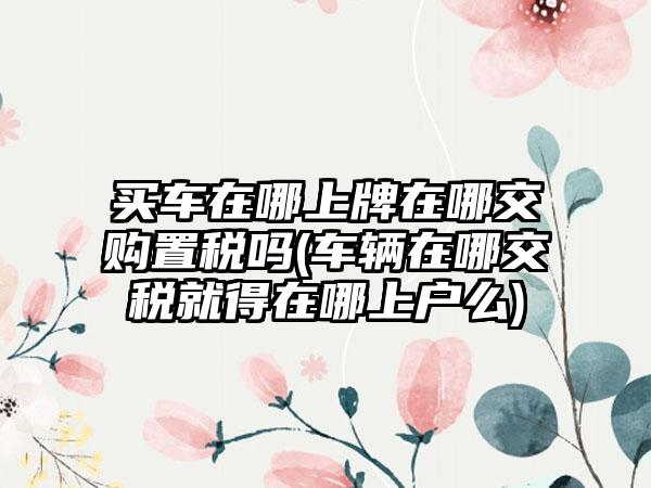 买车在哪上牌在哪交购置税吗(车辆在哪交税就得在哪上户么)