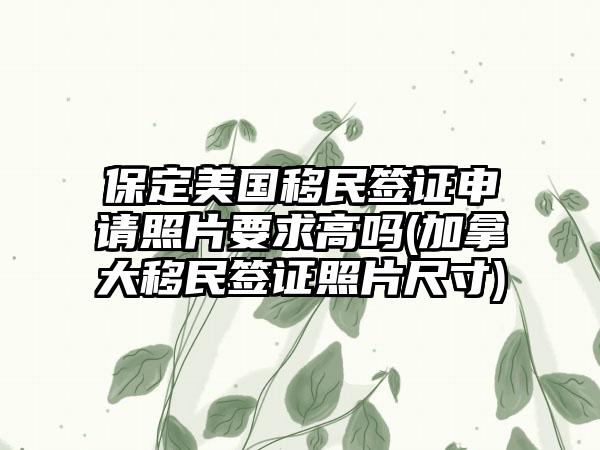 保定美国移民签证申请照片要求高吗(加拿大移民签证照片尺寸)