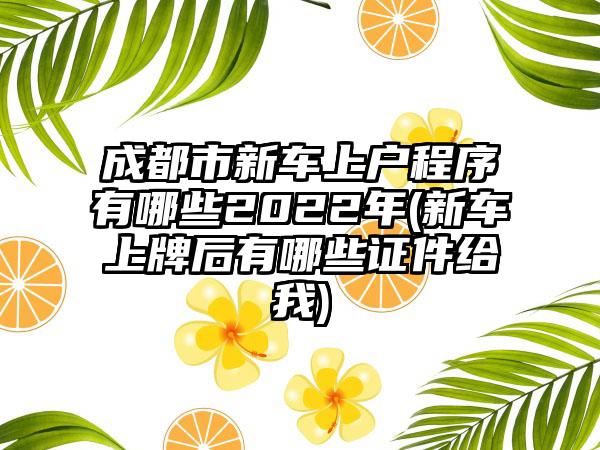 成都市新车上户程序有哪些2022年(新车上牌后有哪些证件给我)