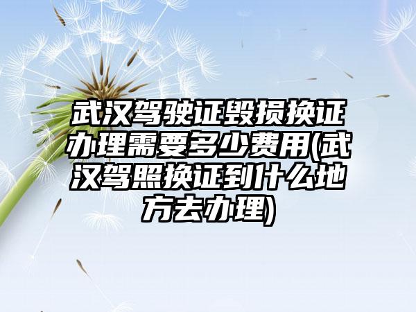 武汉驾驶证毁损换证办理需要多少费用(武汉驾照换证到什么地方去办理)