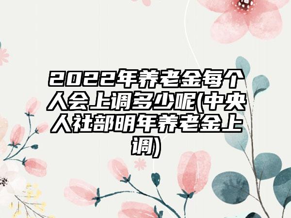 2022年养老金每个人会上调多少呢(中央人社部明年养老金上调)