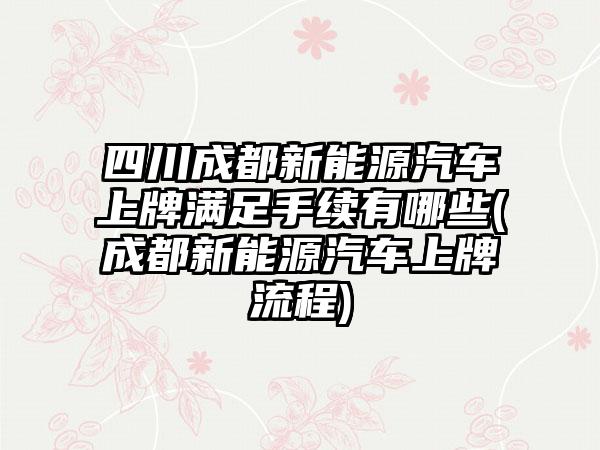 四川成都新能源汽车上牌满足手续有哪些(成都新能源汽车上牌流程)