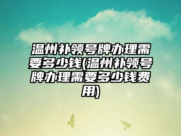 温州补领号牌办理需要多少钱(温州补领号牌办理需要多少钱费用)