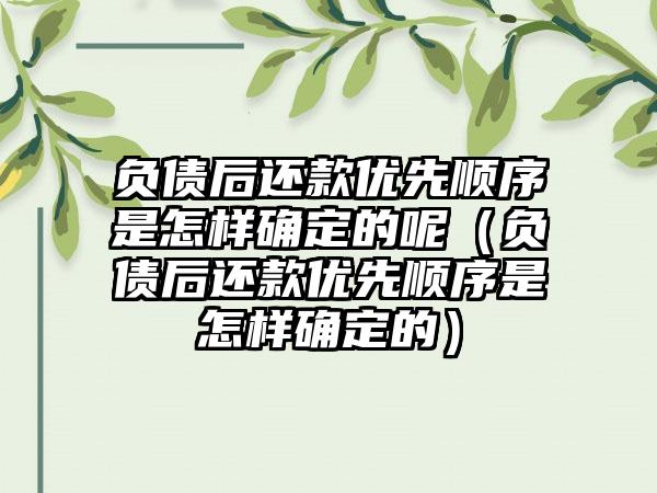 负债后还款优先顺序是怎样确定的呢（负债后还款优先顺序是怎样确定的）