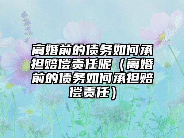 离婚前的债务如何承担赔偿责任呢(离婚前的债务如何承担赔偿责任)