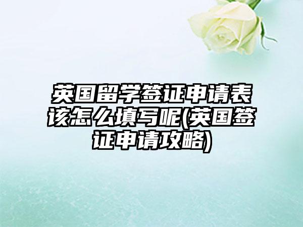 英国留学签证申请表该怎么填写呢(英国签证申请攻略)